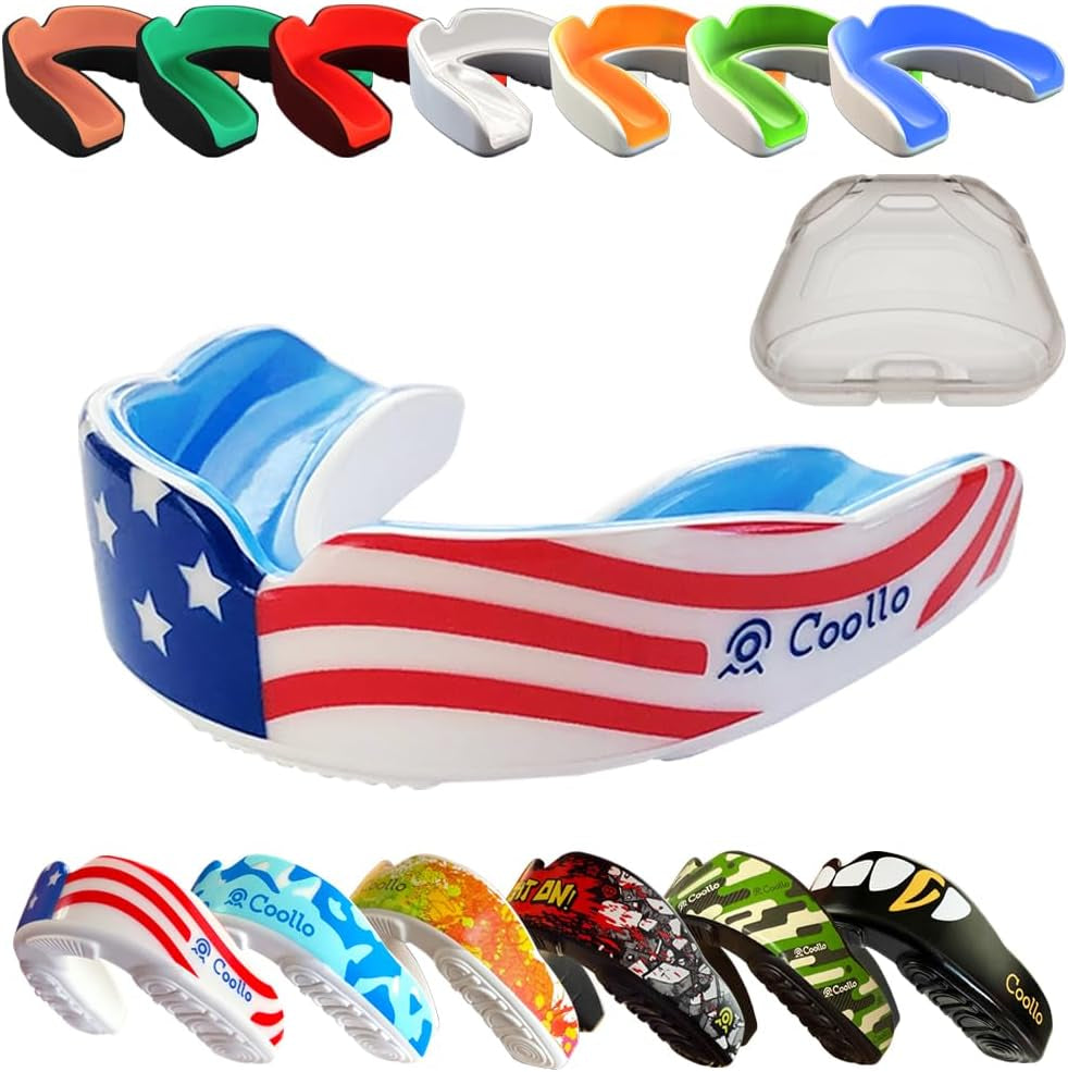 Boil and Bite Mouth Guard (Youth & Adult) DA Custom Fit Sport Mouthpiece for Football, Hockey, Rugby, Lacrosse,Boxing,Mma(Free Case Included!)