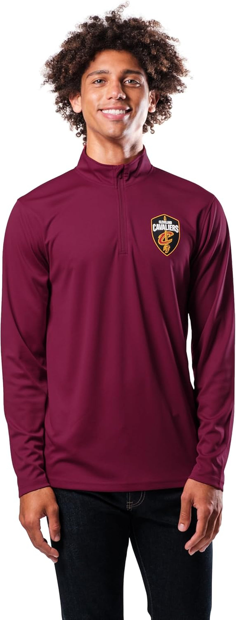 NBA Mens Quarter Zip Pullover Long Sleeve Tee