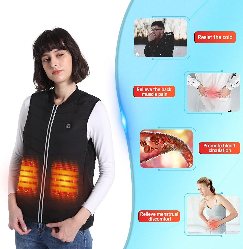Heated Vest for Men Women with Battery Pack Included USB Electric Heating Vest Rechargeable Lightweight Warming Vests