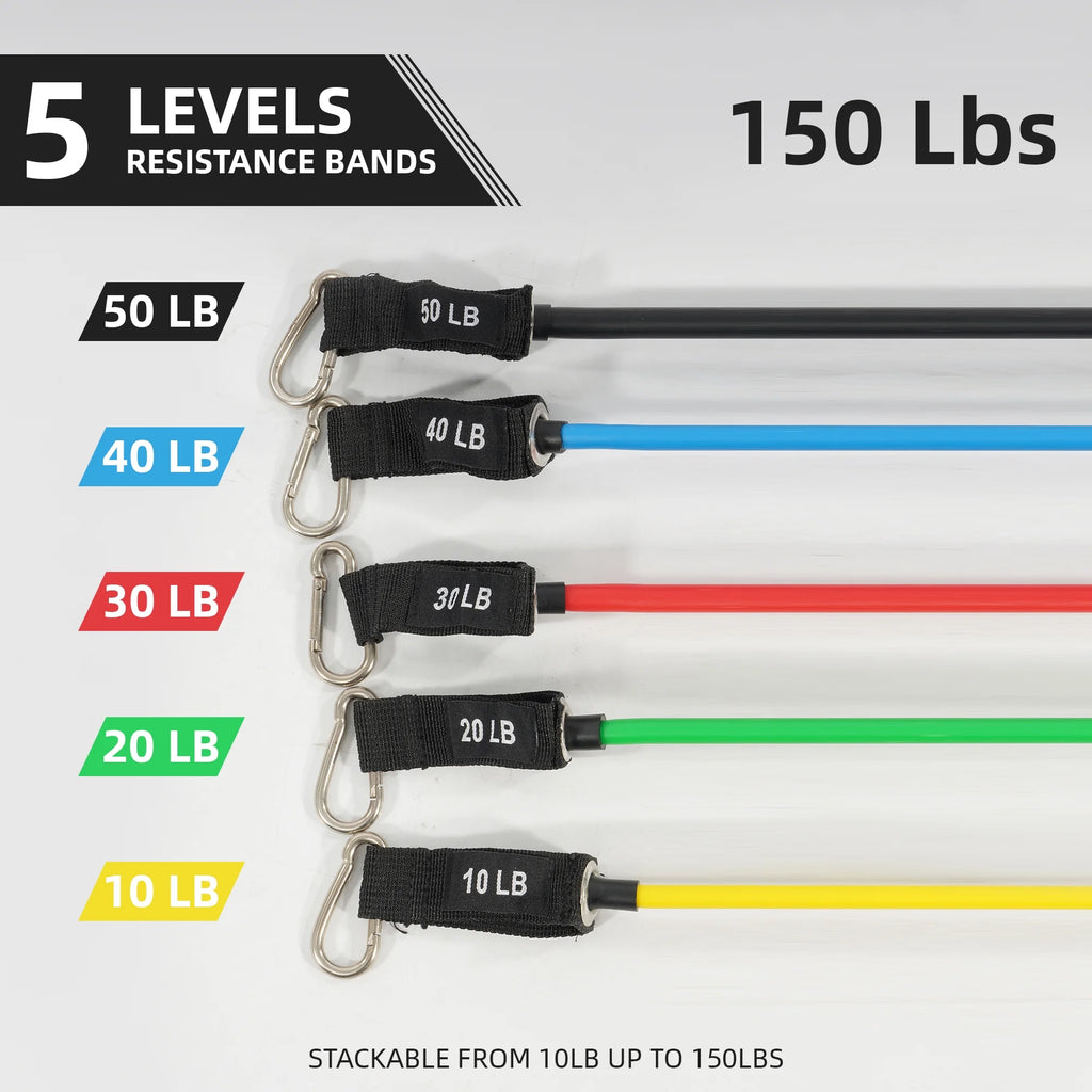 Resistance Bands Set Exercise Bands with Handles Heavy Resistance Training Physical Therapy Home Workouts