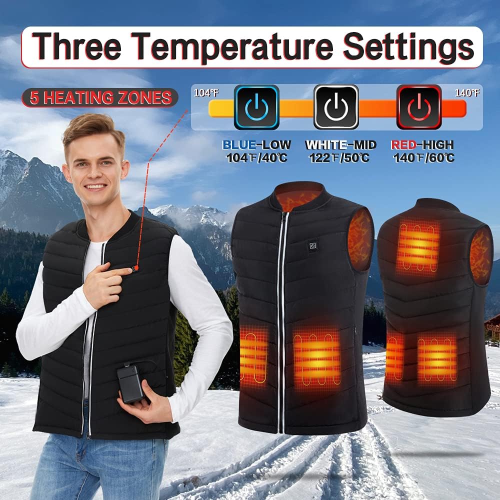 Heated Vest for Men Women with Battery Pack Included USB Electric Heating Vest Rechargeable Lightweight Warming Vests