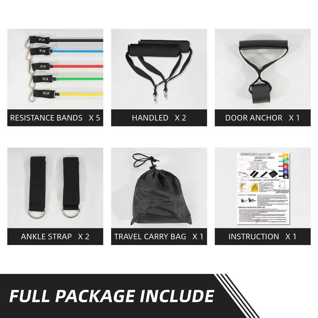 Resistance Bands Set Exercise Bands with Handles Heavy Resistance Training Physical Therapy Home Workouts