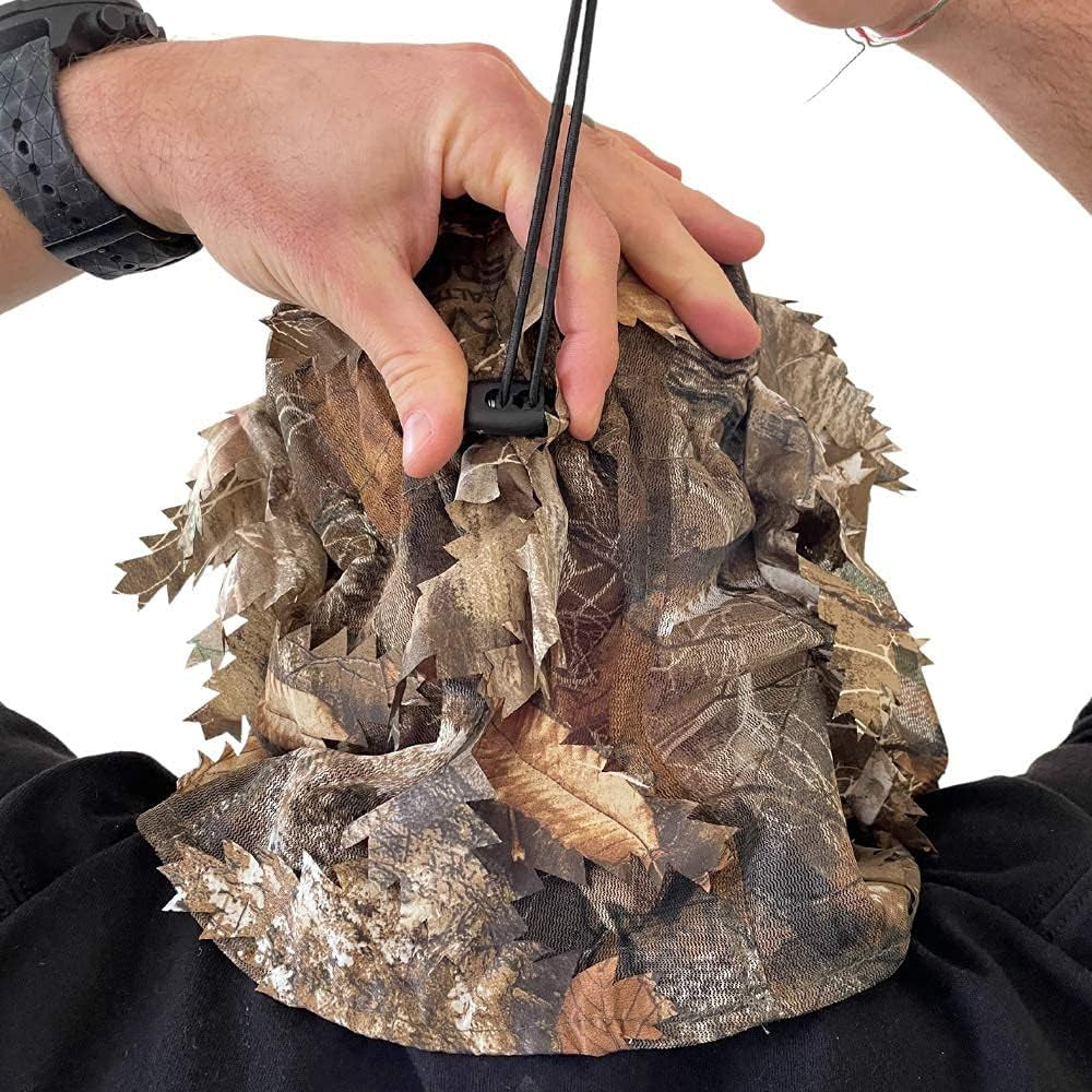 Camo 3D Leaf Ghillie Camouflage Face Mask. Leafy, Full Coverage, Breathable Hunting Mask with Customizable Fit